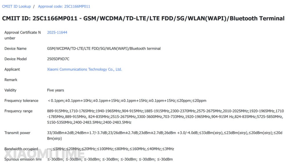 Xiaomi MIX Approval 1