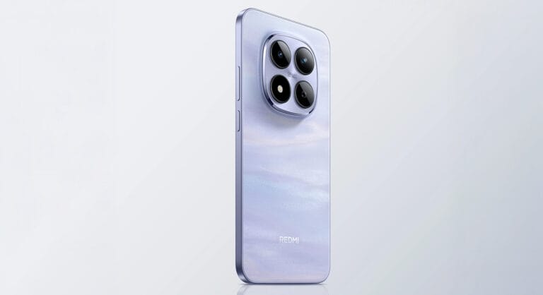 REDMI Note 15 Pro com design roxo em forma de nuvem mostrado oficialmente