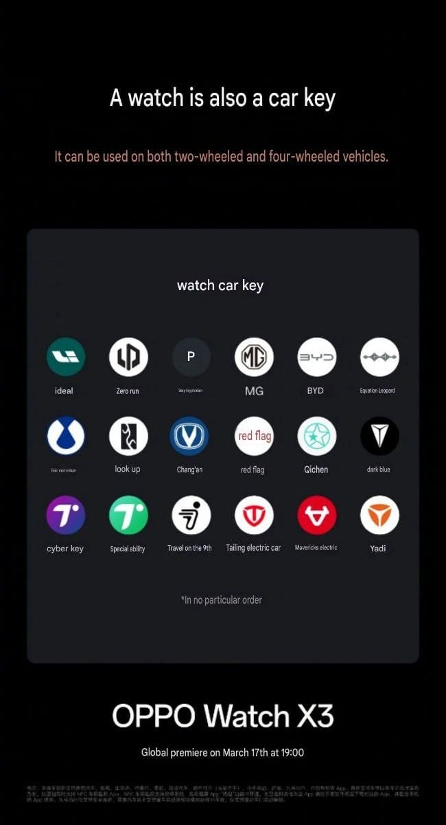 OPPO Watch X3 to Debut with Contact-less Car Key Support 3 OPPO Watch X3 car key support