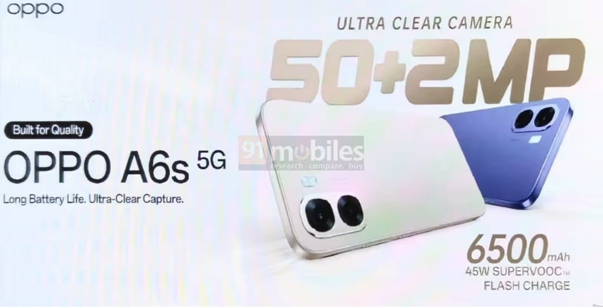 OPPO A6s India Launch Tipped: Dimensity 6300, 6500mAh Battery, and 120Hz Display 2 OPPO A6s