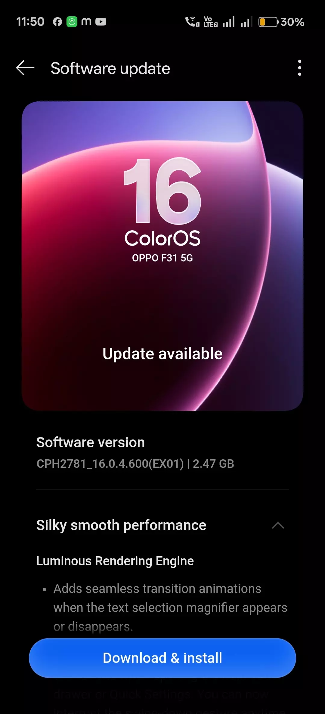 ColorOS 16 rollout reaches OPPO F31 5G with Android 16 2 OPPO F31 5G Android 16-based ColorOS 16