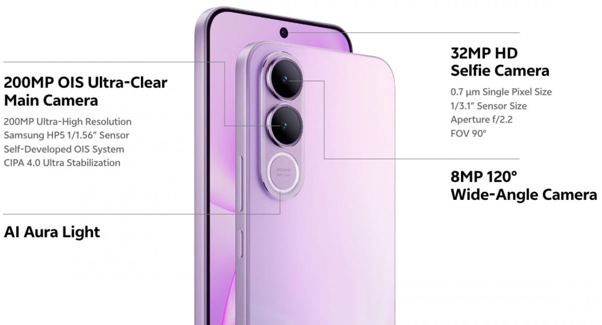 Vivo V70 FE goes official with MediaTek chip, 200MP camera and massive 7000mAh battery 3 Vivo V70 FE