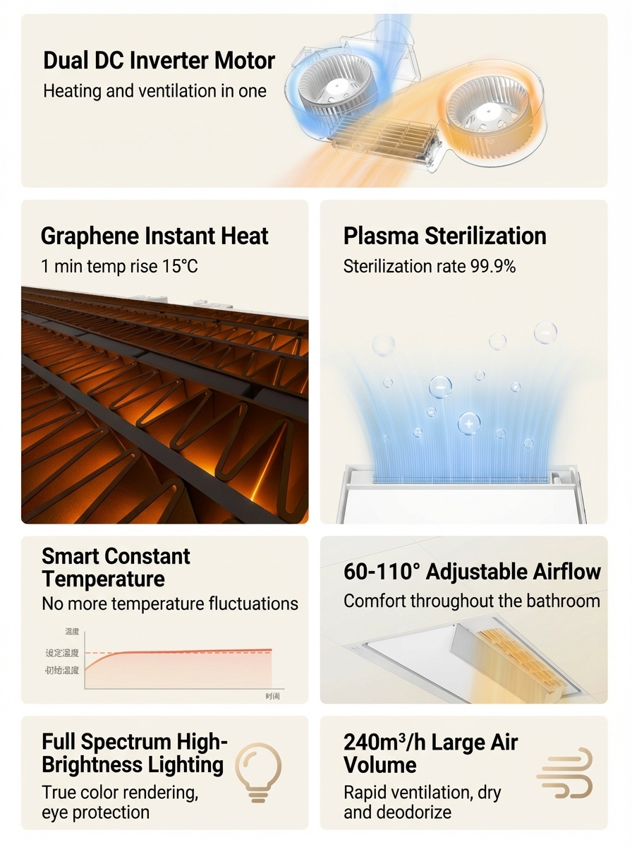 Xiaomi Smart Bath Heater G20 Launched: 2800W Graphene Heating 4 Xiaomi Smart Bath Room Heater G20 5
