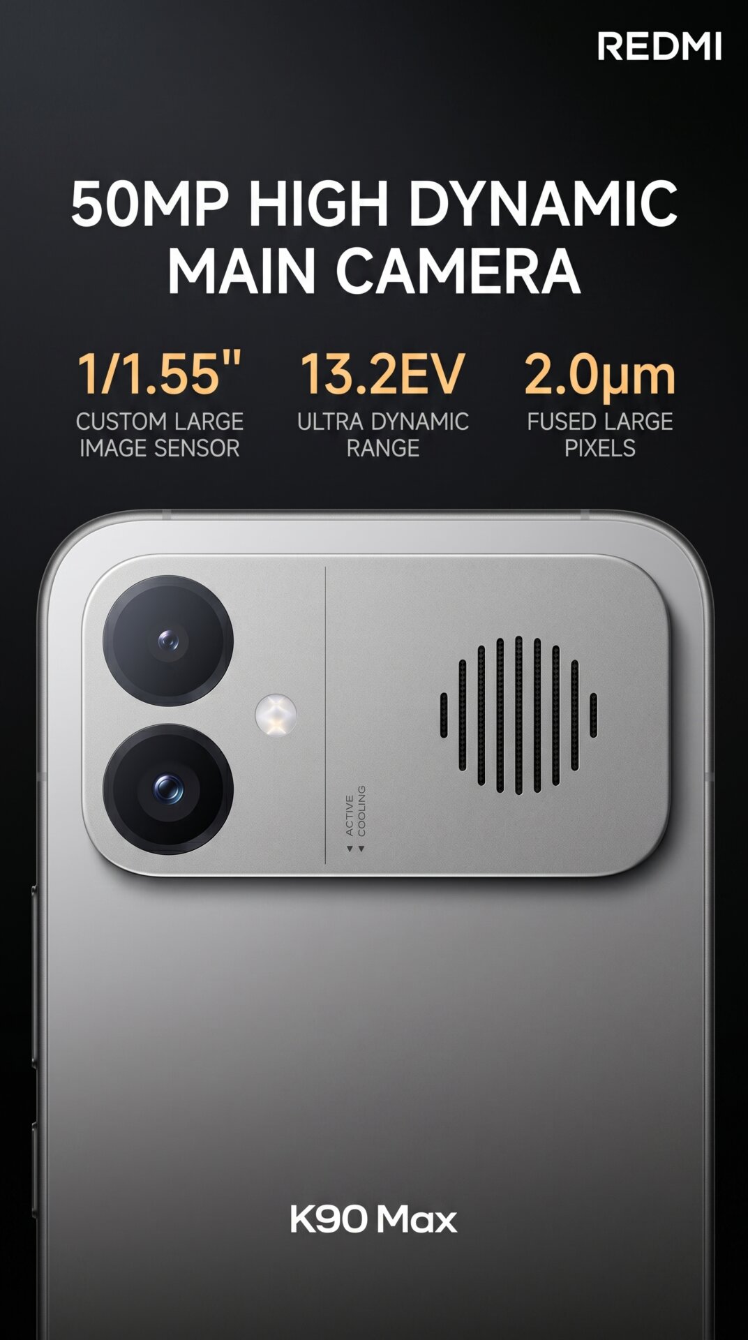 REDMI K90 Max офіційно представлений з активним вентилятором охолодження 3 REDMI K90 Max 2 1