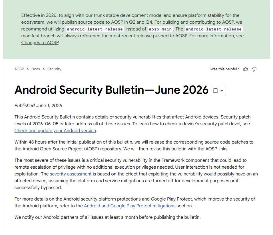Lista de cambios del parche de seguridad de Xiaomi de junio de 2026: Correcciones críticas para Android esta semana 2 Ekran goruntusu 2026 06 01 212005
