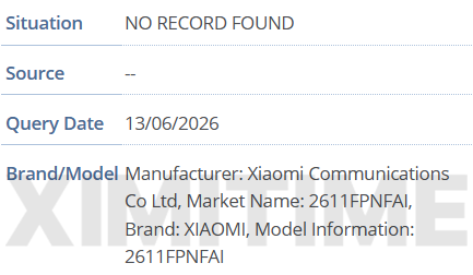 Xiaomi 18 codename and model numbers appears in GSMA database 4 Xiaomi 18 IMEI Reg 1 1