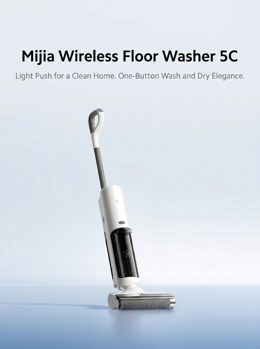 Xiaomi Launches Mijia Cordless Floor Washer 5C with 18000Pa Suction 3 Mijia wireless floor washer 5c 1