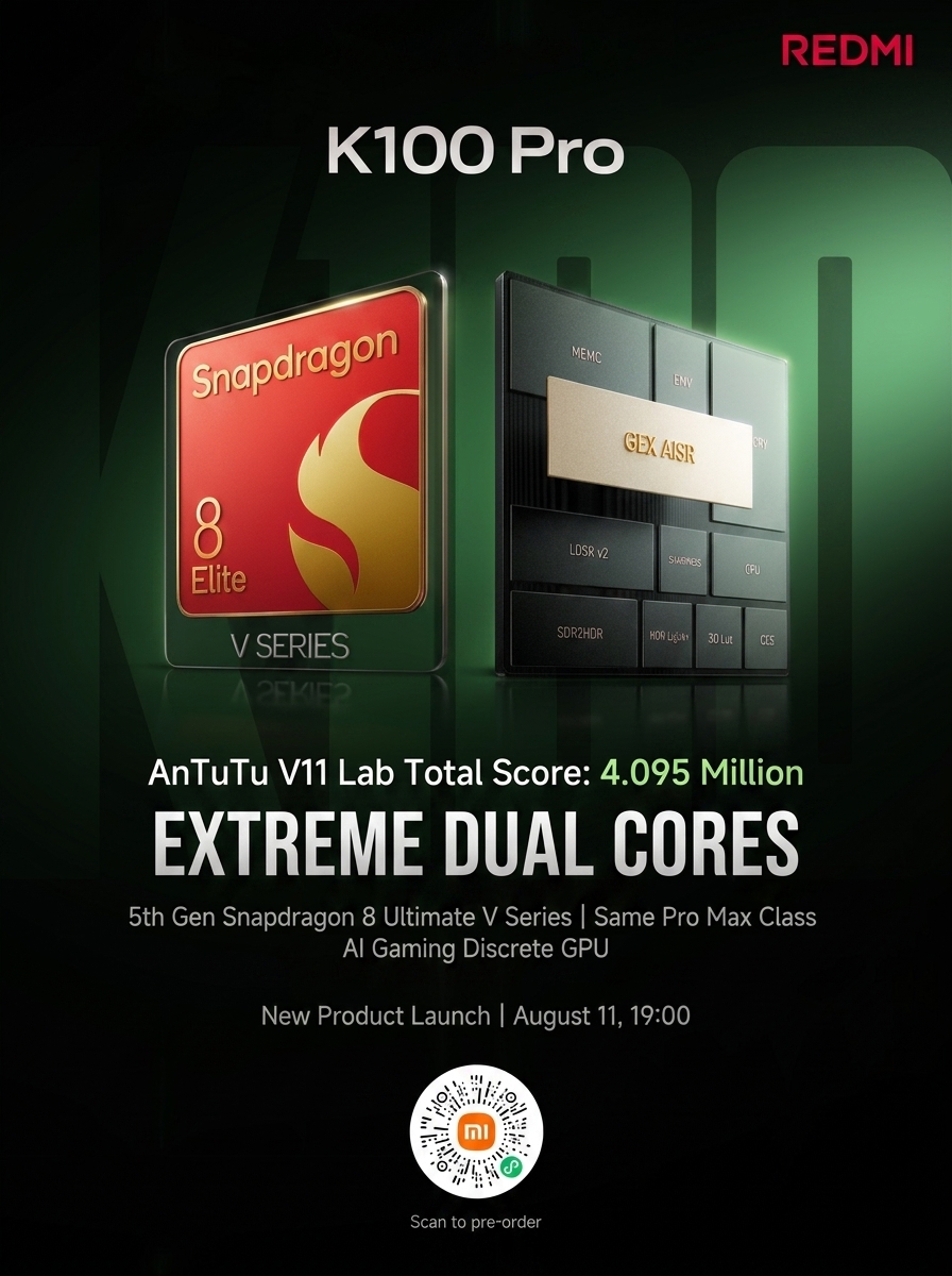 REDMI K100 Pro first to feature Snapdragon 8 Elite Gen 5 V series for gaming phones 2 edmi k100 pro first to feature snapdragon 8 gen 5 v series for gaming phones