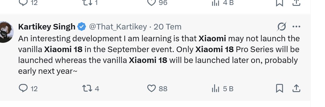 Xiaomi follows Apple’s strategy, will launch the standard Xiaomi 18 later 2 photo 2026 08 14 15 38 12