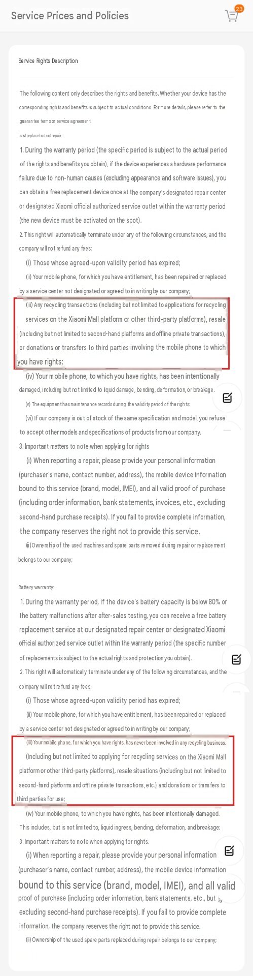 Xiaomi excludes second-hand phones from warranty and battery protection services 2 translated image en