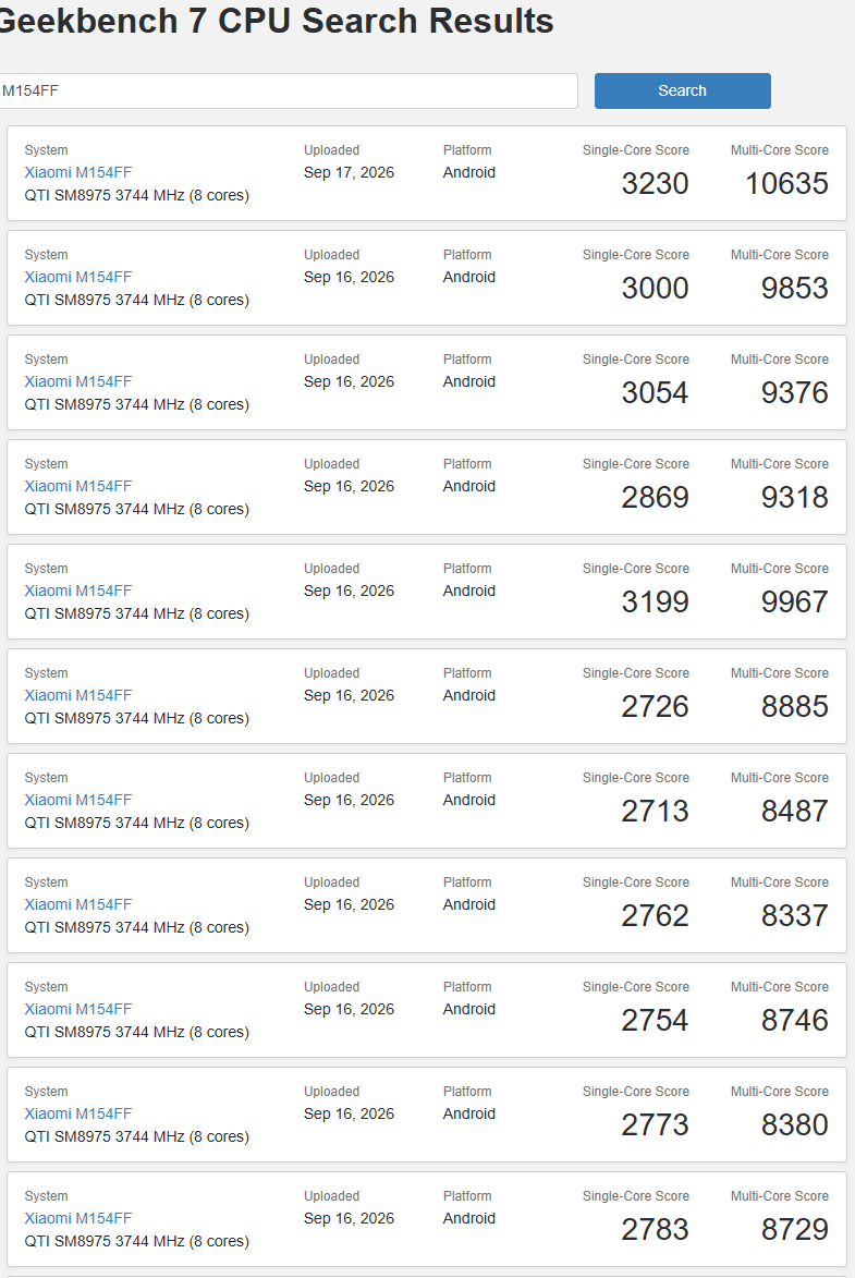 Xiaomi 18 Pro family spotted in Geekbench benchmark results 3 Ekran goruntusu 2026 09 18 095055