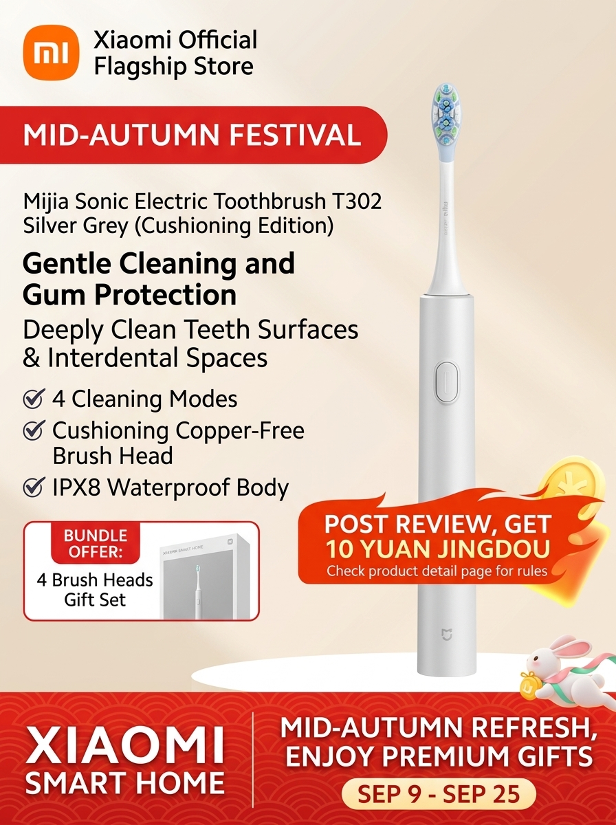Xiaomi Launches Mi Electric Toothbrush T302 Buffer with 4 Cleaning Modes for $21 7 Mijia Sonic Electronic Toothbrush 1