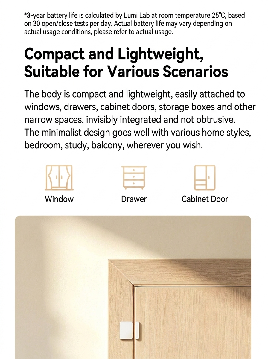 Xiaomi Sensor 3 Tracks Door, Drawer Openings with Long-Lasting Battery Efficiency 4 Xiaomi door sensor 3 4