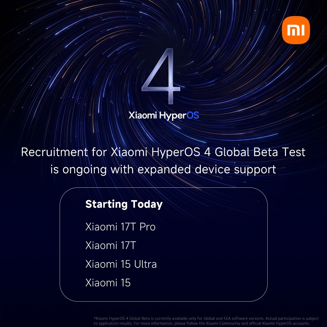 Xiaomi expands HyperOS 4 global beta: Now available for 17T and 15 Series 2 photo 2026 09 17 16 56 59