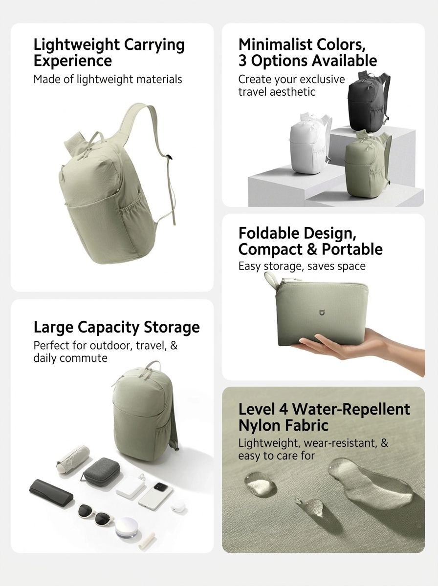 Xiaomi launches Mijia lightweight backpack weighing just 140g with 3 colors 3 Mijia Small Backpoack Lightweight Edition 4