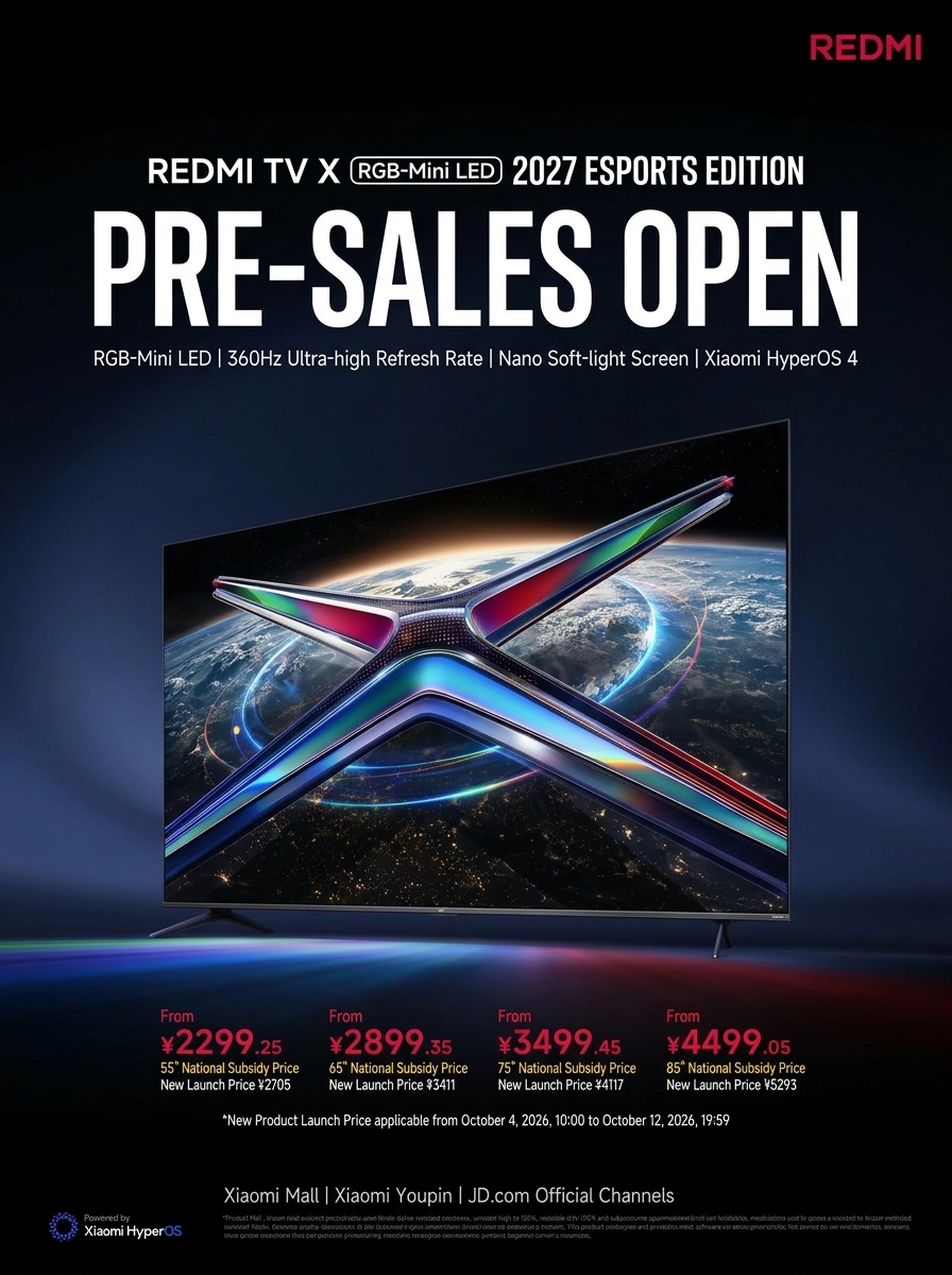 REDMI X RGB-Mini LED 2027 Competitive Edition TV Launches Pre-Sale in China 3 REDMI X RGB Mini LED 2027 1