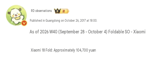 Xiaomi 18 Fold sales exceed 100,000 units in first month of launch 2 translated image en