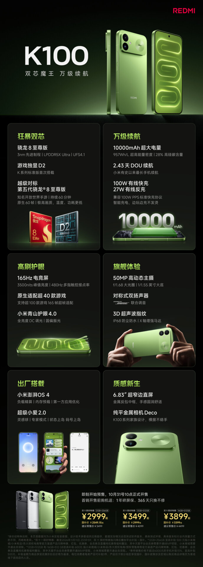 Xiaomi launches REDMI K100 in China with Snapdragon 8 Elite 18 Xiaomi launches REDMI K100 in China with Snapdragon 8 Elite chipset and 10,000mAh